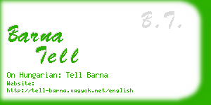 barna tell business card